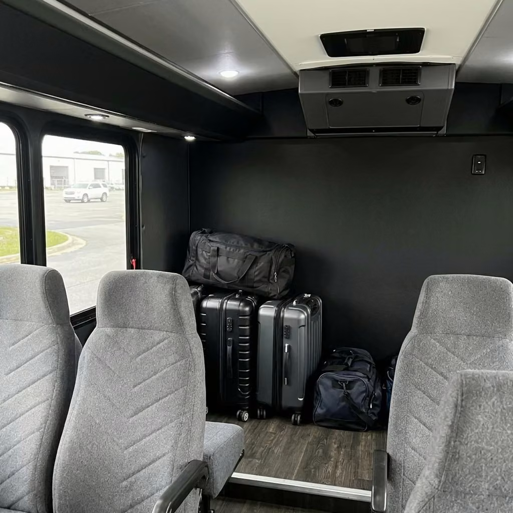 wildomar 15 passenger minibus luggage area