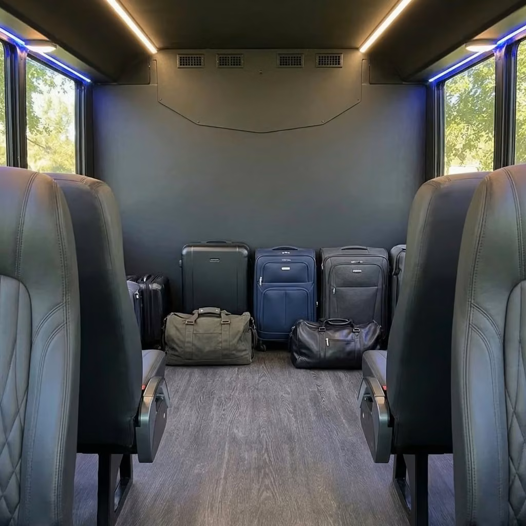 wildomar 20 passenger minibus luggage area