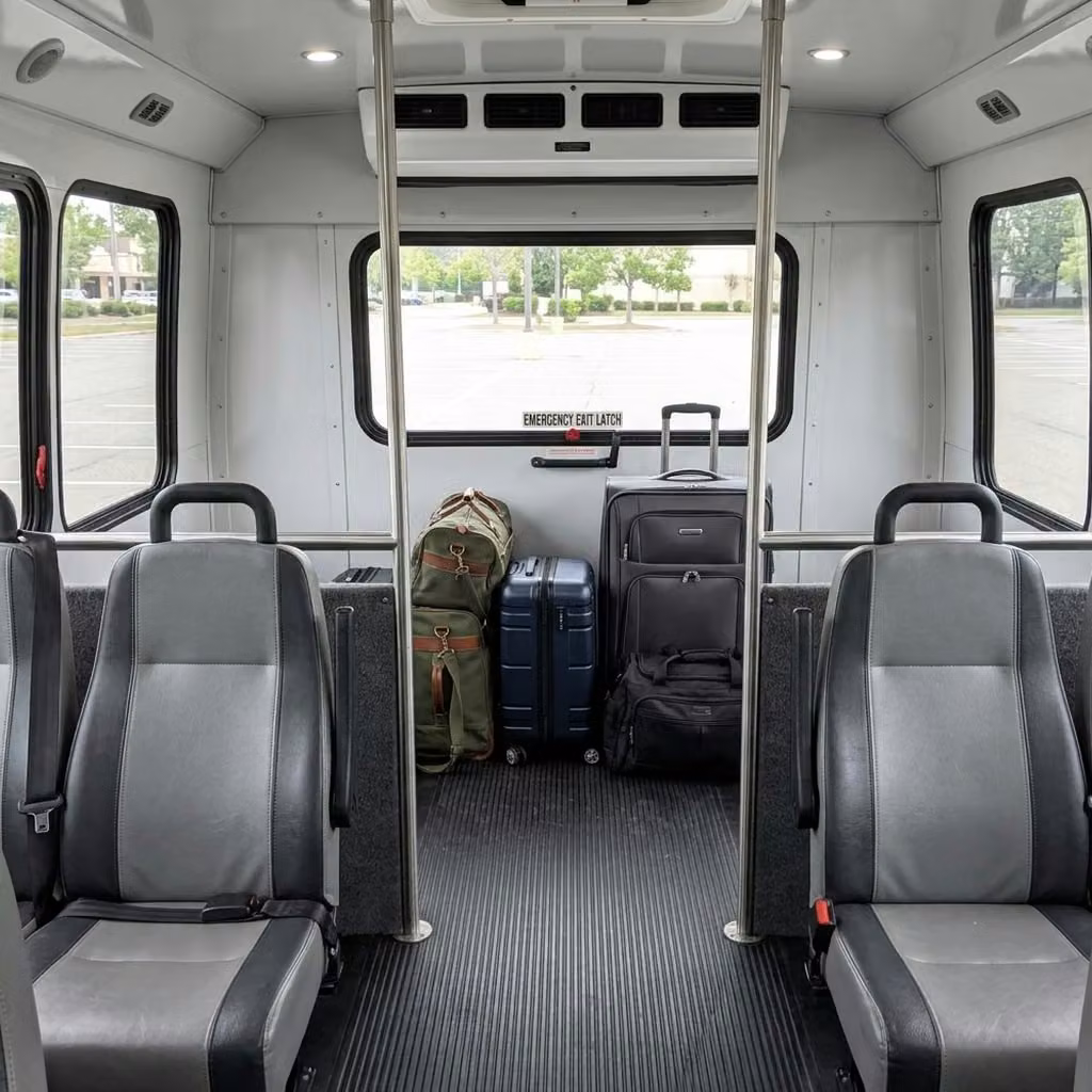 wildomar 35 passenger minibus luggage area