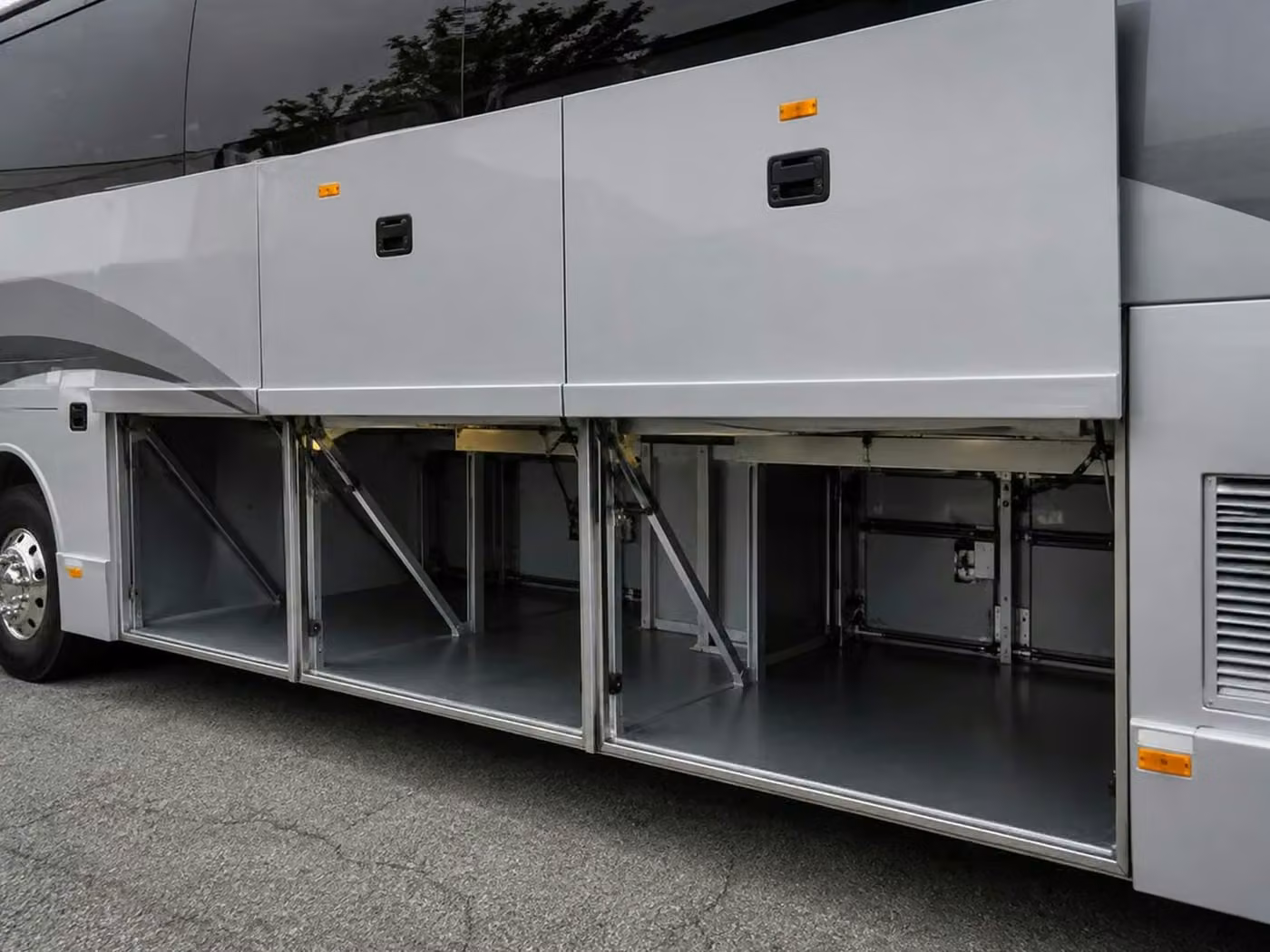 wildomar 56 passenger charter bus luggage bays
