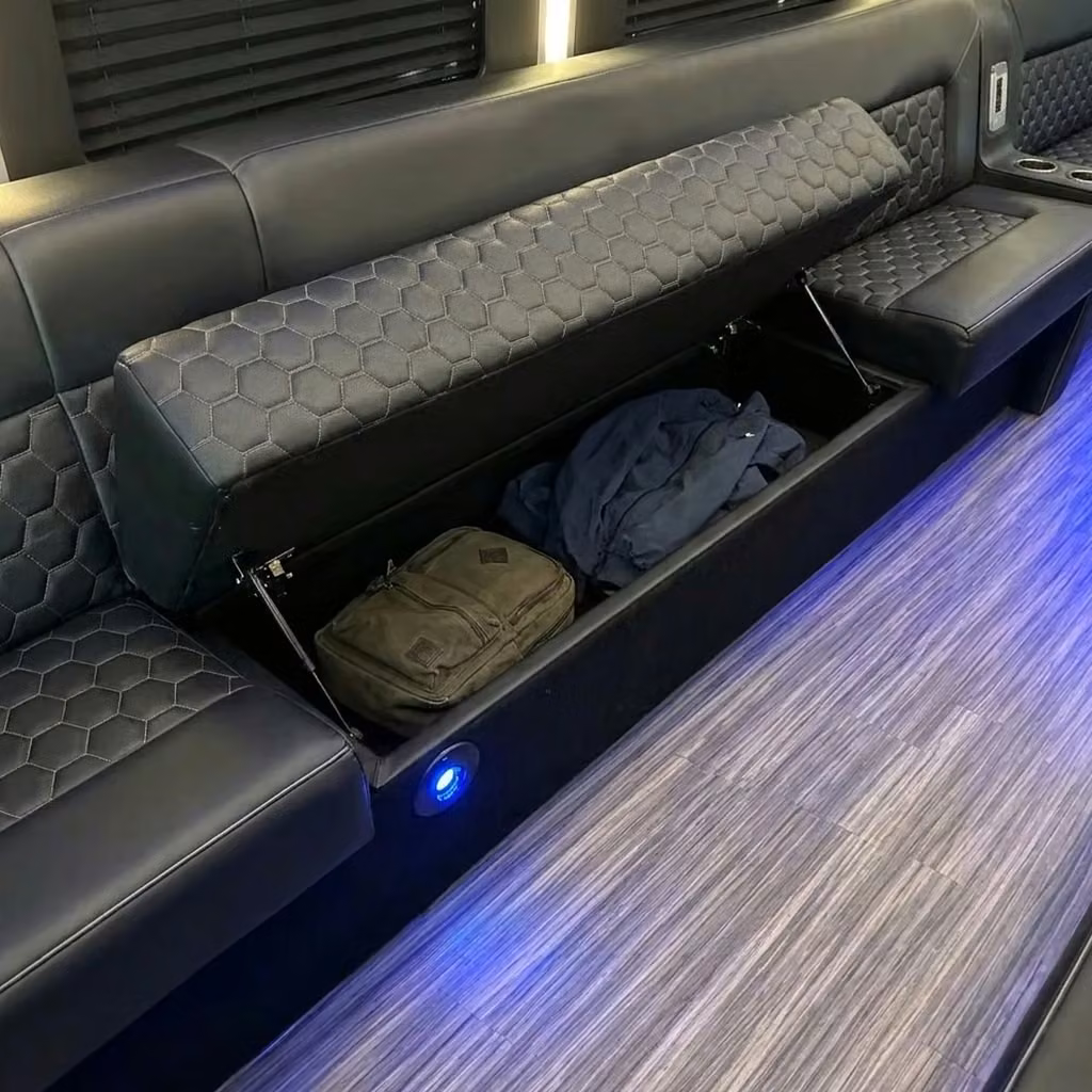wildomar party bus under seat storage
