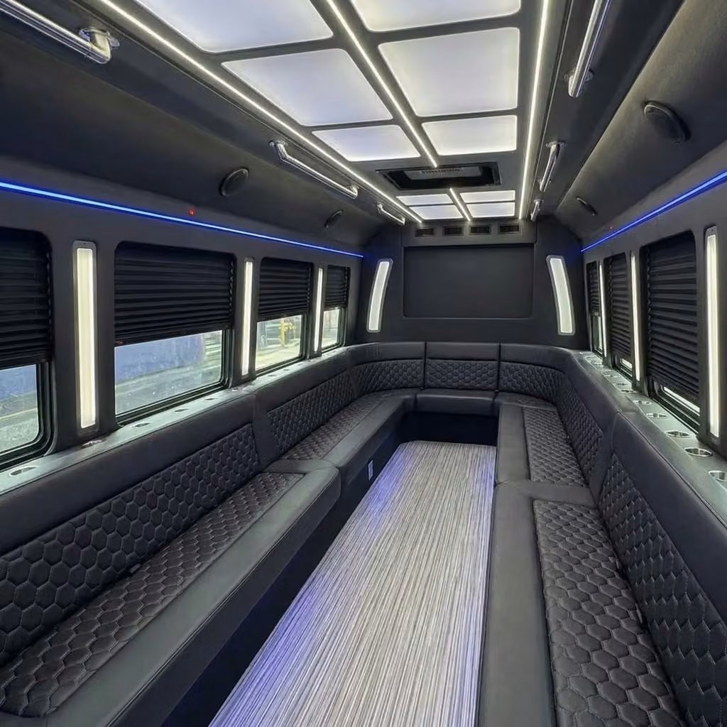 wildomar party bus wraparound seating